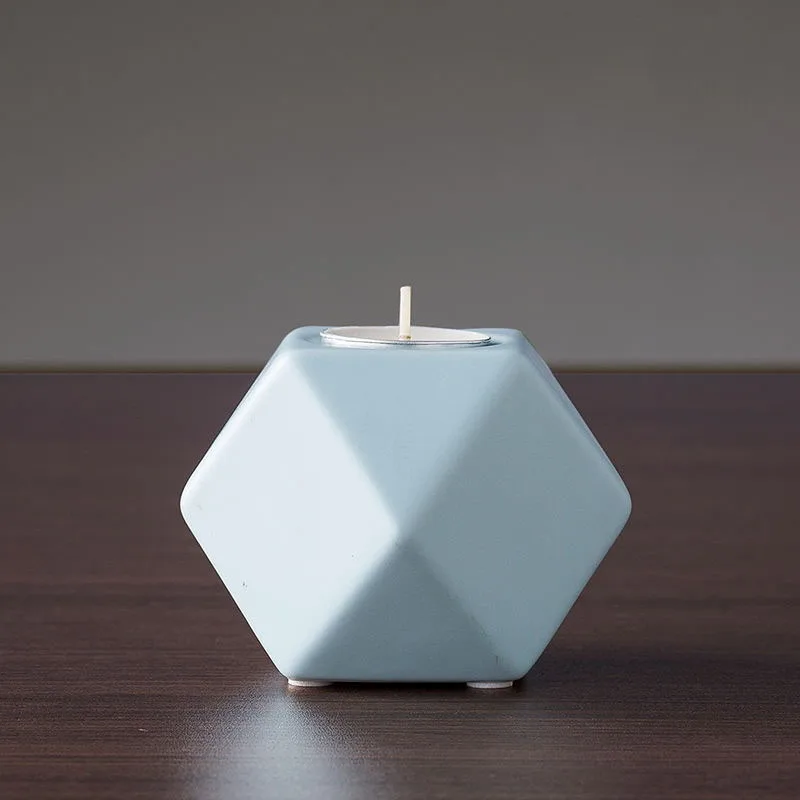 

Nordic ceramic candle holders creative retro ins ornaments modern home decorations geometric small candle holders ornaments