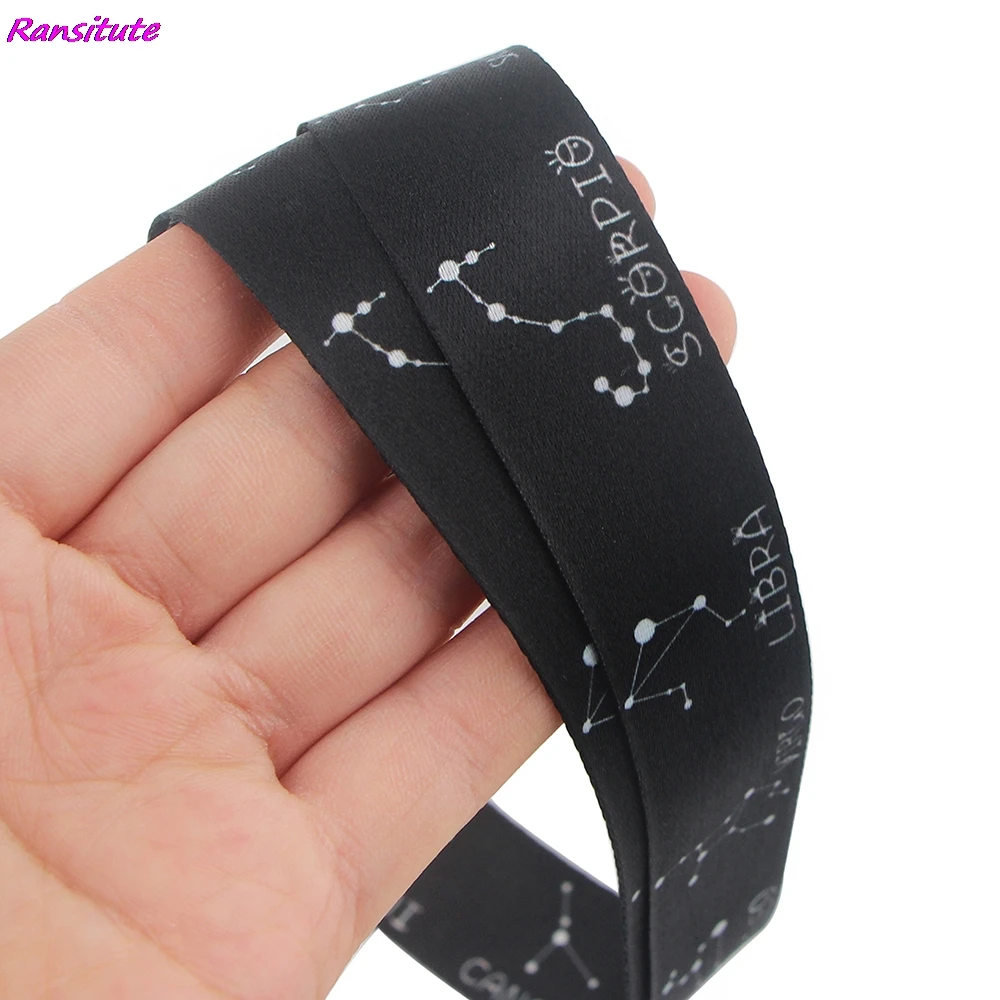 Ransitute R1406 двенадцать созвездий Черный шейный ремешок Ремешки удостоверение