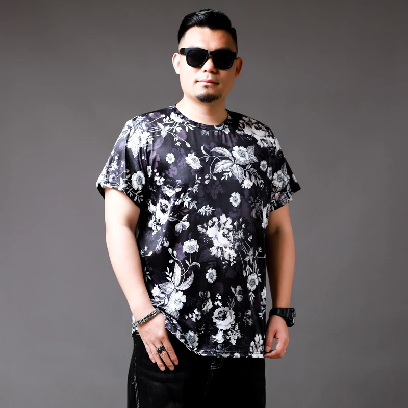 Футболка мужская с принтом свободная рубашка коротким рукавом летний топ из