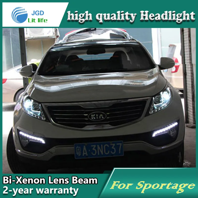 Автомобильный Стайлинг чехол для передней фары Kia Sportage 2009 2011 светодиодные ДХО