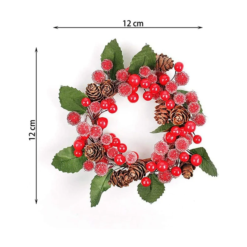 Рождественские кольца свечи с красными бусинами в 4 упаковках подсвечник для