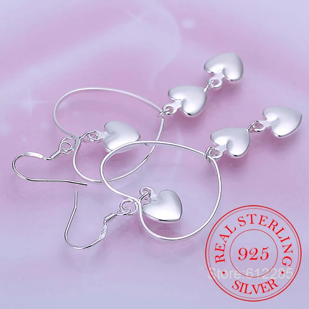 Серьги подвески женские из серебра 925 пробы свадебные ювелирные изделия модные