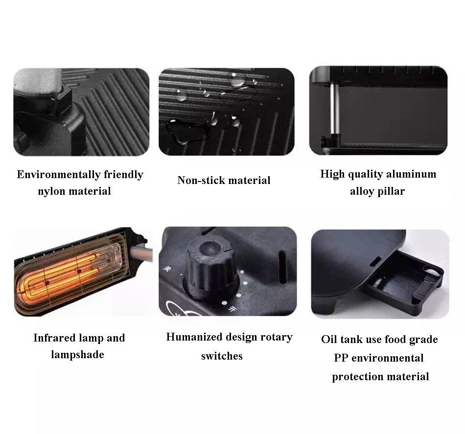 3d infrared electric grill bbq machine korean non stick smokeless barbecue electromechanical baking pan electric grill wd 169 free global shipping