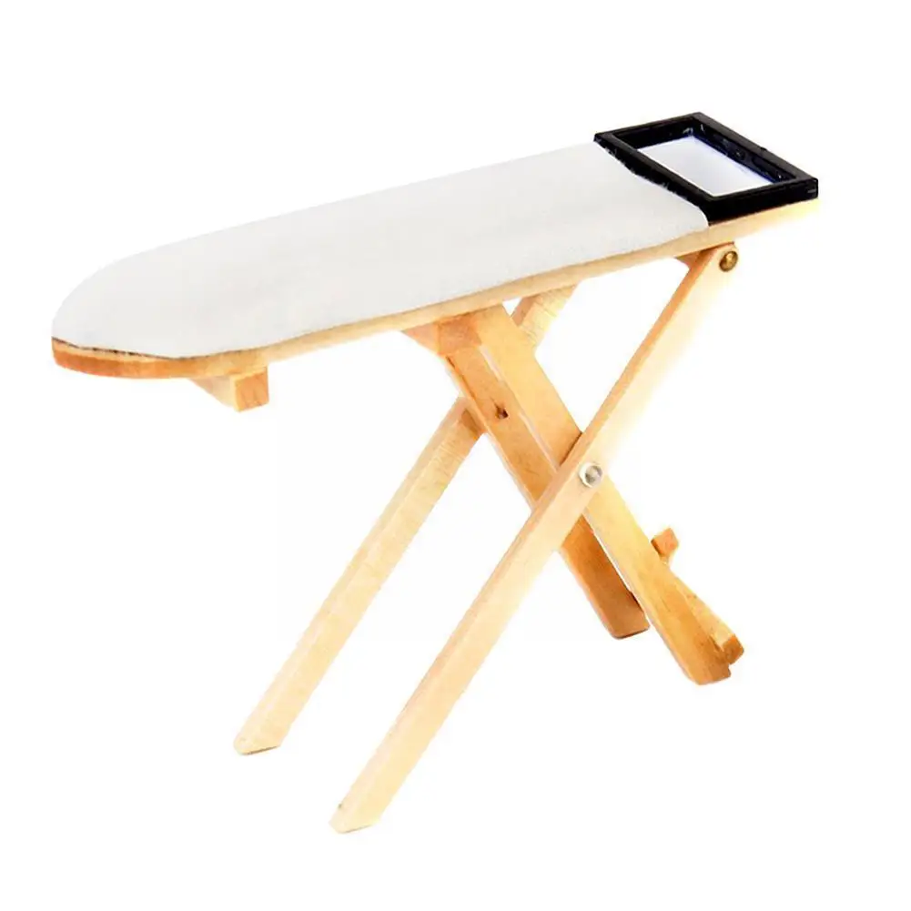 

1:12 House Mini Craft White Wood Ironing Board Or House Ironing Miniature Iron Accessories Scene Toy Board Furnitu R9h2