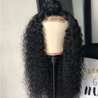 kinky curly 4x4 lace closure wig human hair 150 180 250 density brazilian virgin womens wigs pre plucked with baby hair
