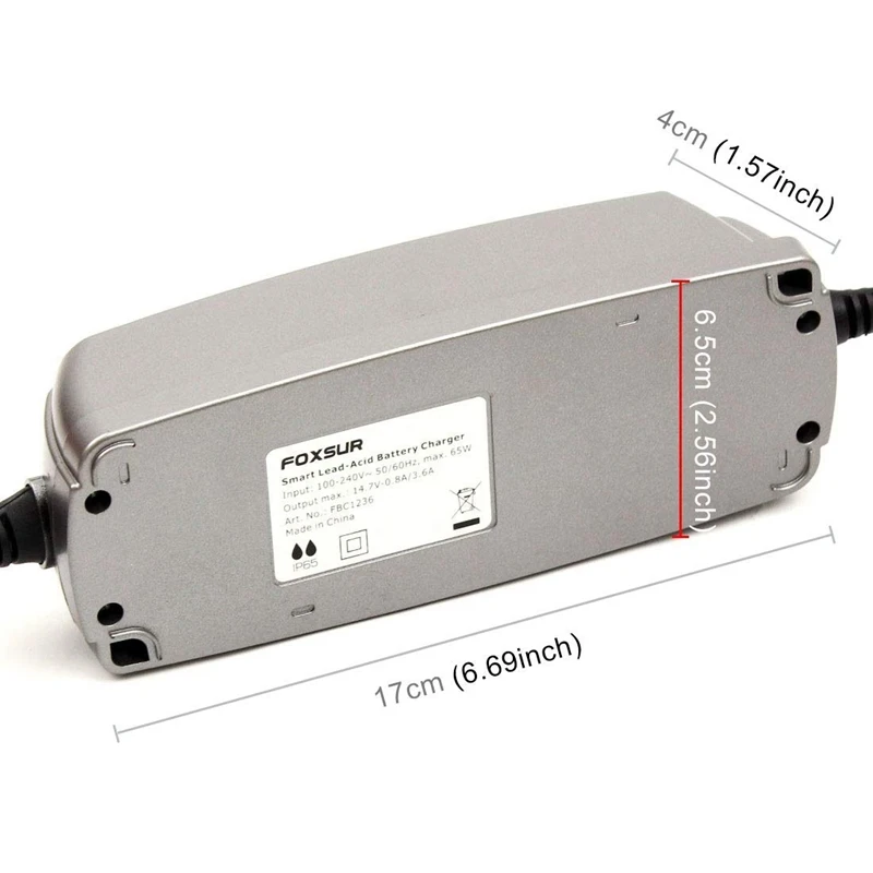 FOXSUR 12V 5 Stage полностью автоматическая умная батарея зарядное устройство для
