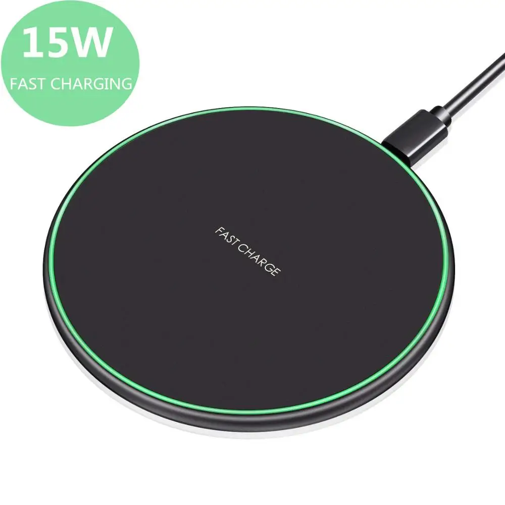 

15W Qi Wireless Charger For iPhone 11 8 X XR XS Max Airpods Pro QC 3.0 Fast Charging for Samsung S20 S10 S9 Type C USB Pad