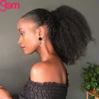 Monglian афро кудрявый конский хвост человеческие волосы конский хвост для черных женщин кулиска хвост буффами кудрявые удлинители конского хвоста