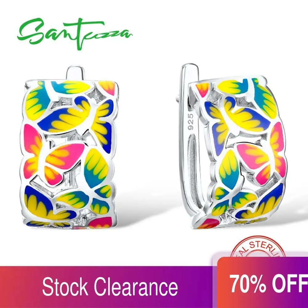 Rainmarch 100% 925 стерлингового серебра серьги гвоздики для женщин Нежный цветные