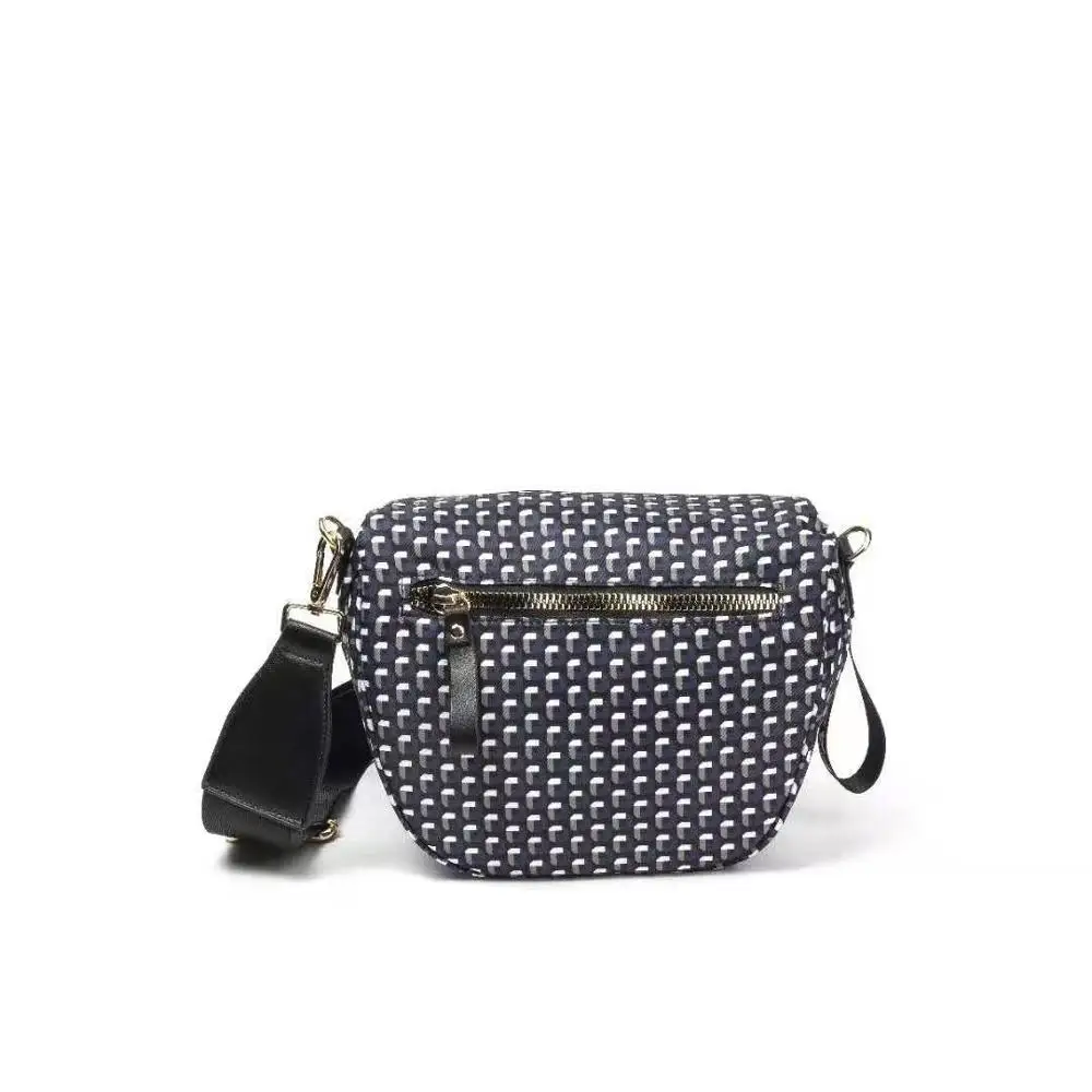 

waterproof polyester saddle bag female shoulder bag double zipper fashion camouflage pattern flap bag woman