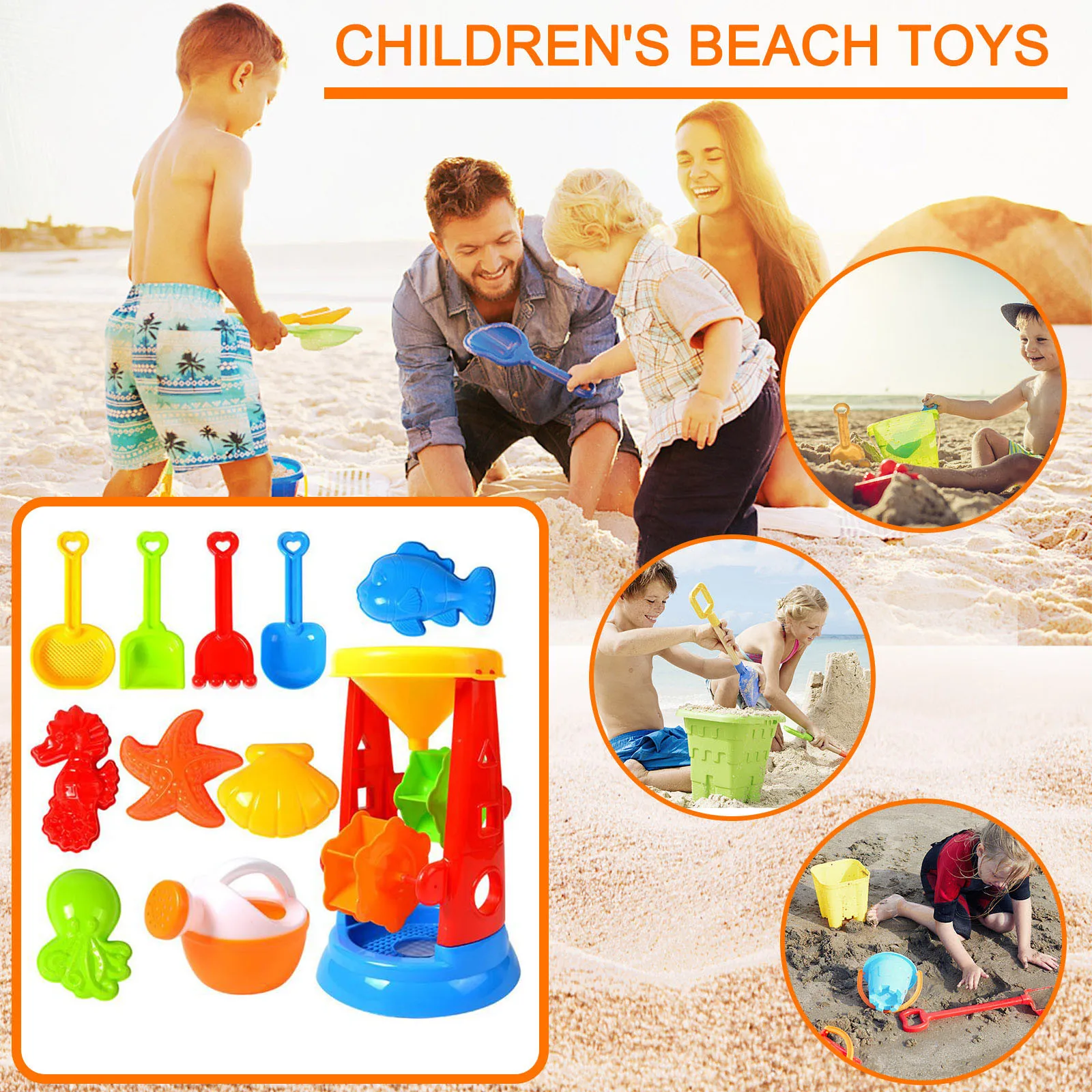 

11 Piece Baby Beach Toys Sand Set Sand Play Sandpit Toy Summer Outdoor Toy набоѬ для песони juguetes de playa para niños #5