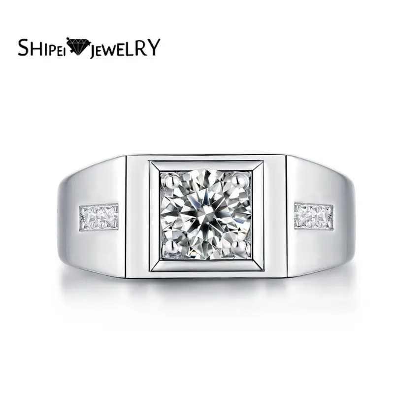 

Shipei Fashion 925 Sterling Silver Greated Moissanite Diamonds Square Gemstone Wedding Fine Jewelry Engagement White Gold Rings