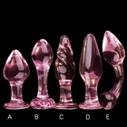 Анальная пробка из розового хрусталя Candiway, товары для мастурбации для взрослых, массажер простаты, эротические игрушки для пар (5 стилей)