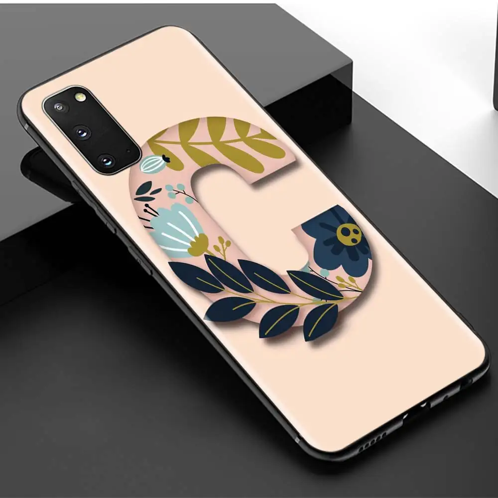

Custom Initial Letter Phone Case For Samsung Galaxy s21 s20 s10 s9 s8 Plus Lite Ultra FE 5G TPU Cover Shell