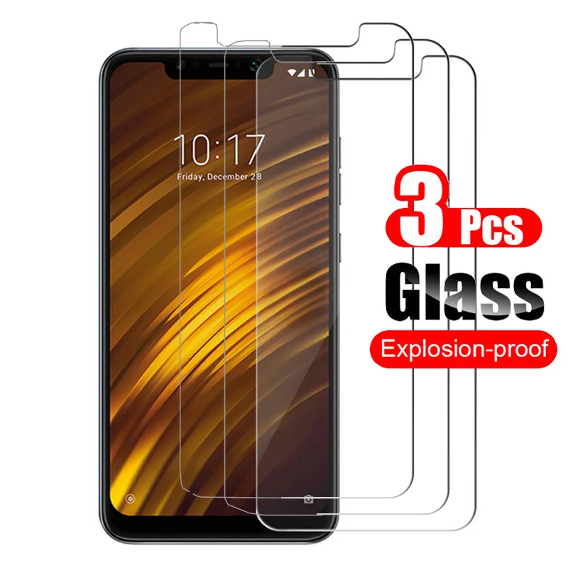 

3pcs Tempered Glass for Xiaomi Pocophone F1 Poco phone F1 Screen Protector 9H Protective Film