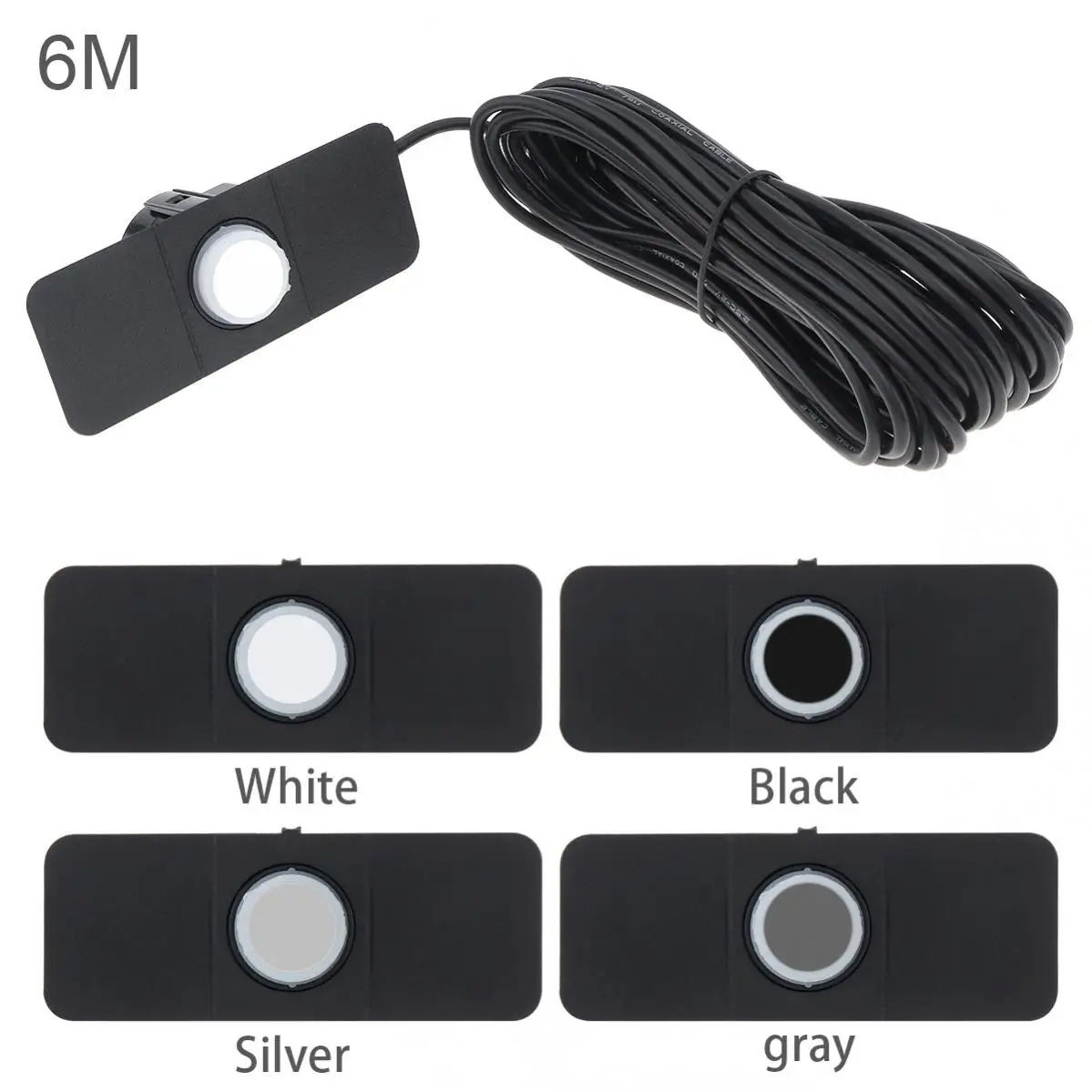 

6 M Original Cable Car Parking Sensor 13mm Flat Sensors Adjustable Car Monitor Reverse Detector Alarm System Assistance 4 Colors