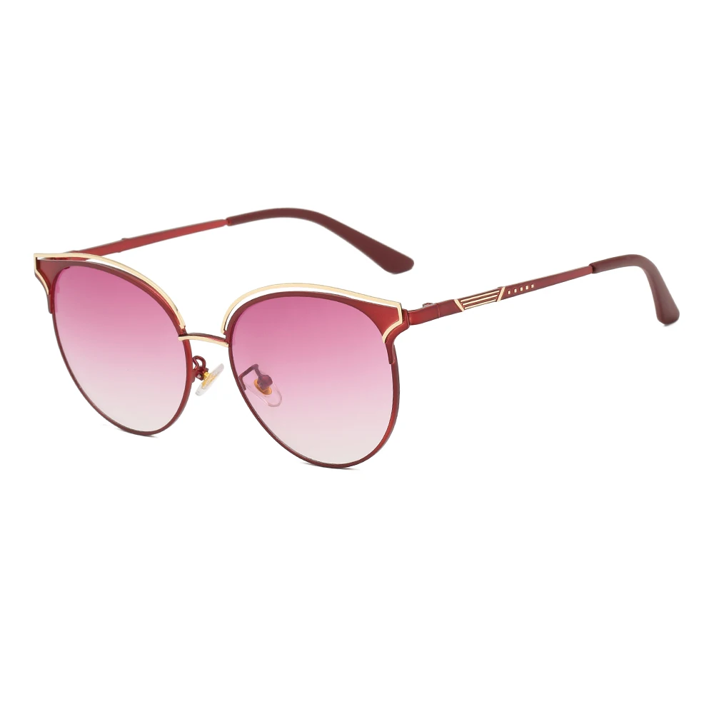 

European and American women's retro trend of wiping two-color metal sunglasses
