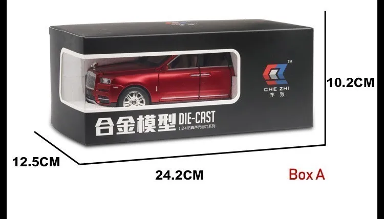 1:24 Rolls Royce Cullinan, модель автомобиля из сплава, большой размер, имитация внедорожника, металлическая модель автомобиля, светильник со звуком, вытяжка, 6 дверей