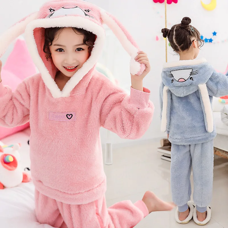 Модная одежда для сна детские пижамы девочек больших пижамный комплект со