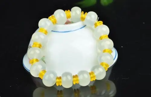 

LETSFUN Fine Jewelry Fashion Hand-knitted Chalcedony Natural Agate Gemstone Beads Bangle Bracelet Free Shipping