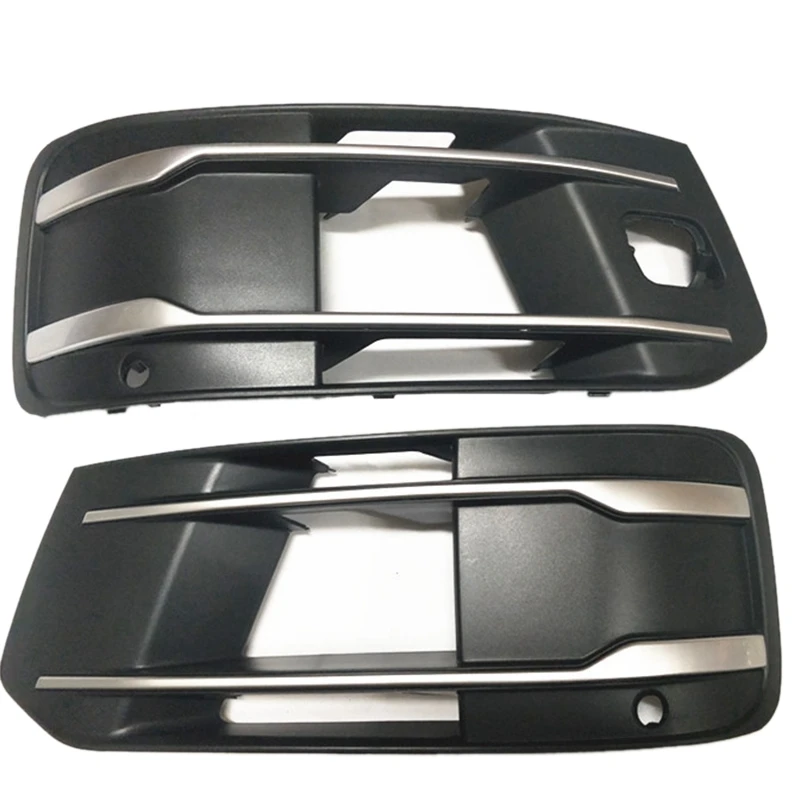 

Left+Right Passenger Side Front Bumper Fog Light Grill Chrome Trim for - Q7 S-Line 2015 4M0807681D 4M0807682D