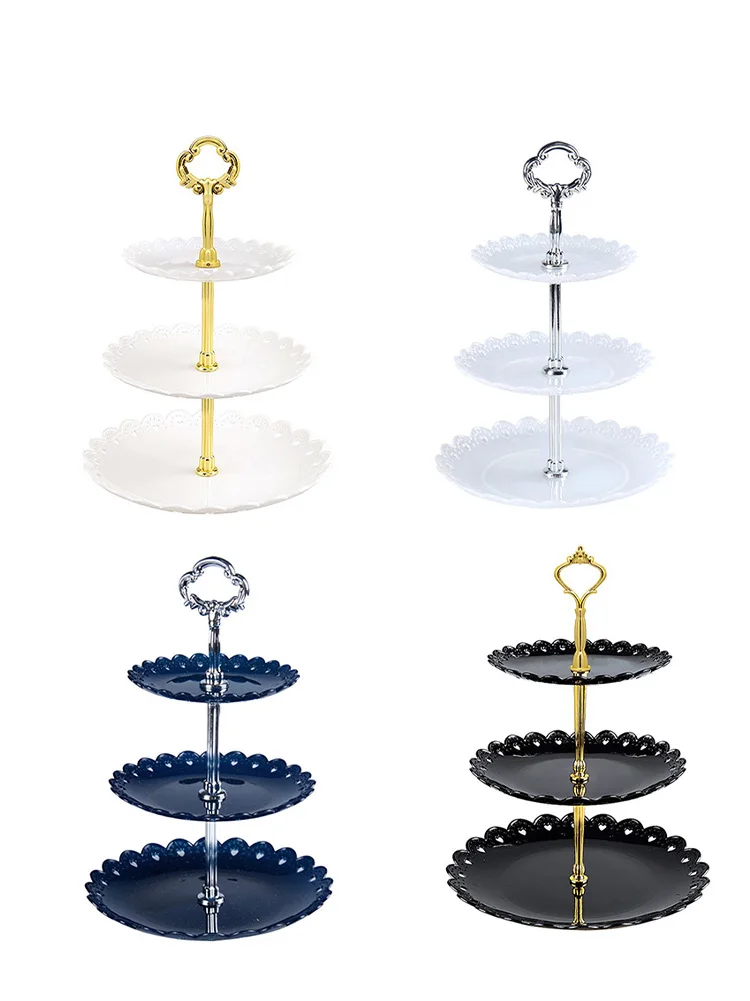 

2021 Best Sale Round 3-Tier Cupcake Stand Cake Dessert Wedding Event Party Display Tower Plate Cupcake Display Tray
