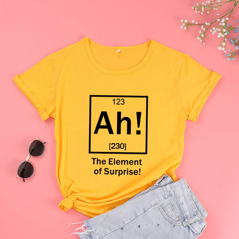 

Ah элемент сюрприз женская футболка эстетическое размера плюс футболки хлопковая Футболка для девочек с круглой горловиной и короткими рук...