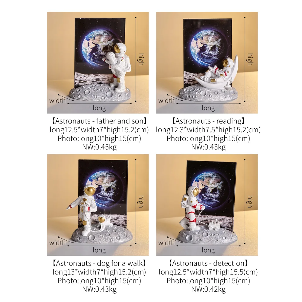 Creative Resin Astronaut Figurines Acrylic Photo Frame Modern Home Decoration Pictures Cosmonaut Statue Christmas Decor | Дом и сад