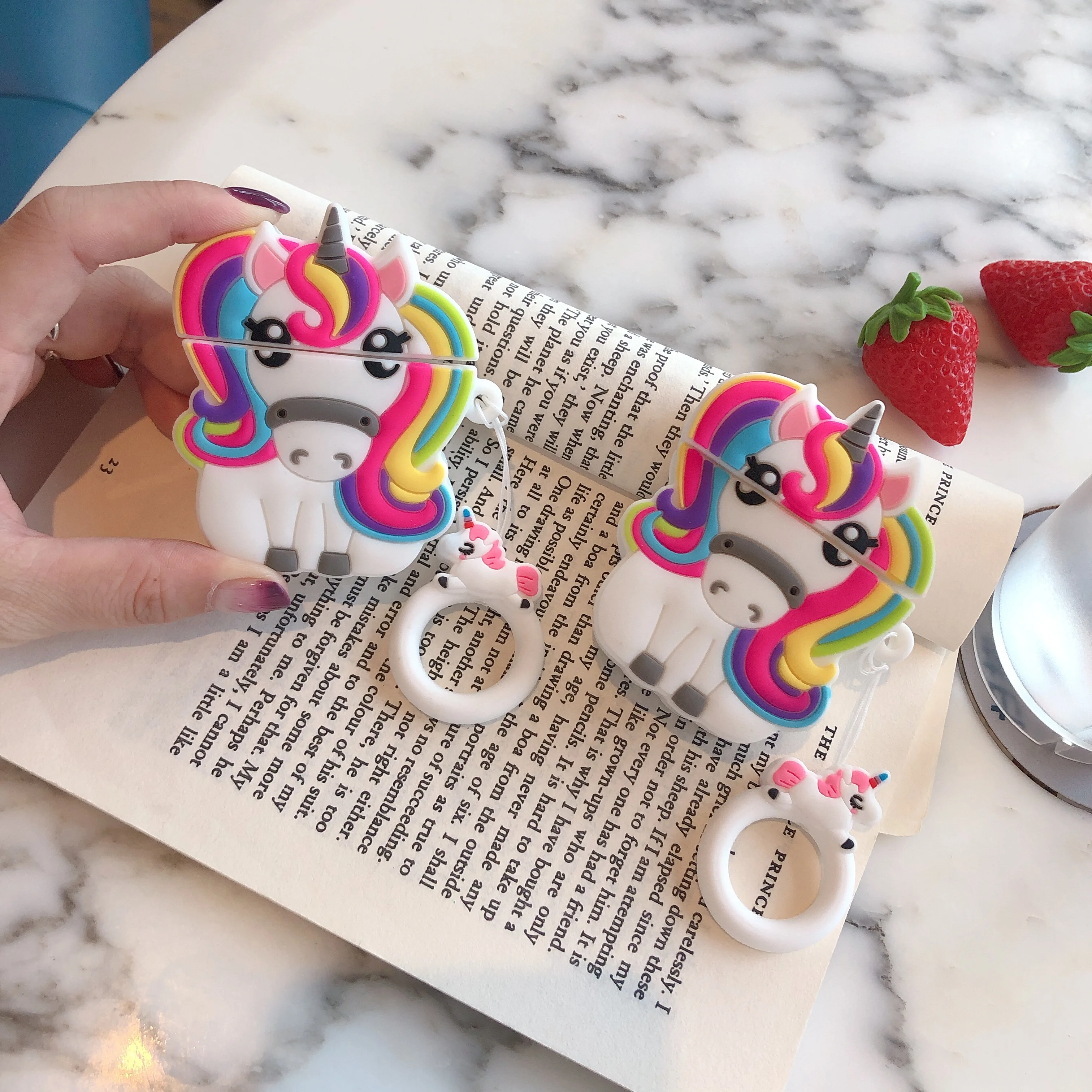 Чехол с единорогом для Airpod, чехол для наушников, чехол для Airpods 2 для Apple Air Pods, зарядные ящики