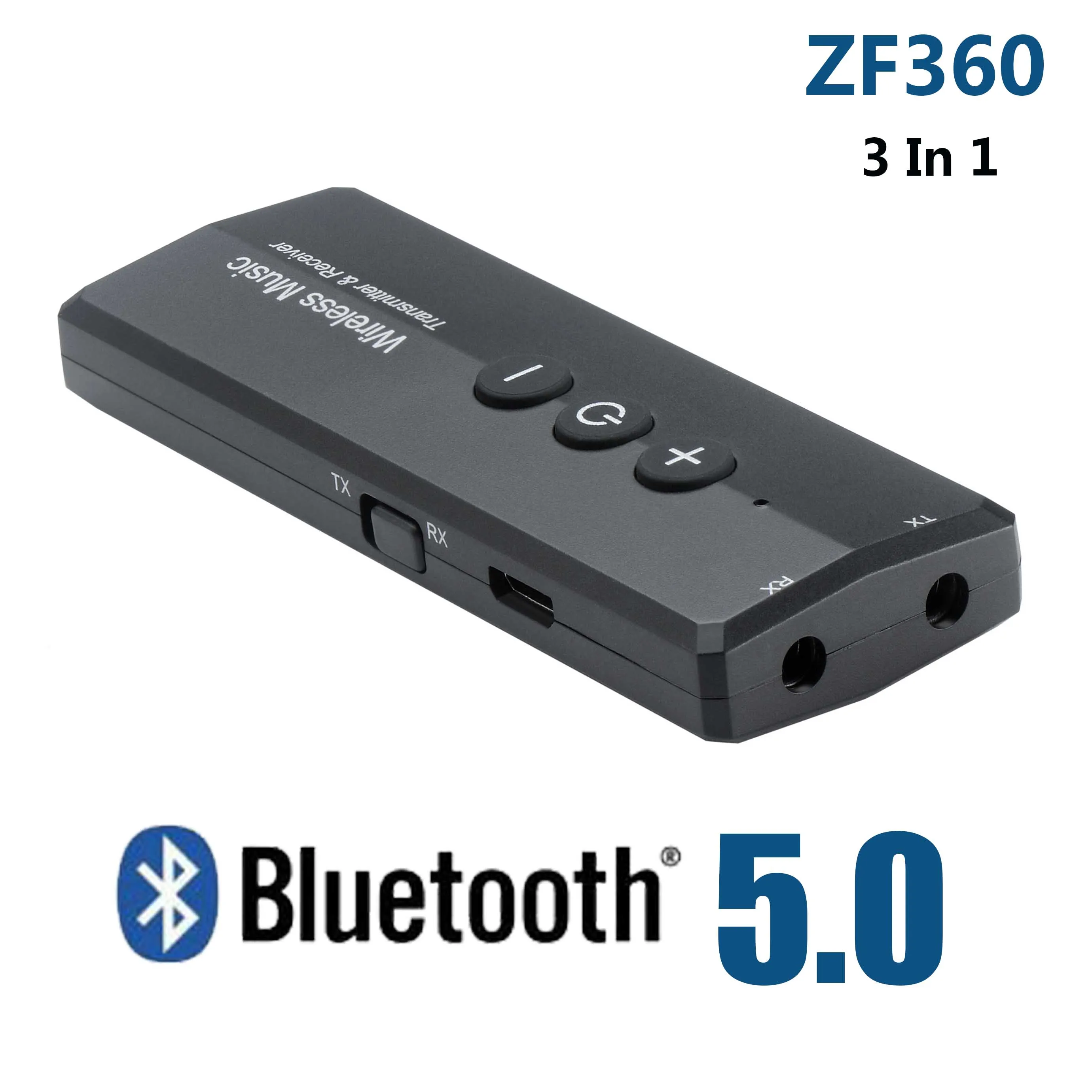 

Bluetooth 5,0 передатчик приемник 3 в 1 EDR аудио ZF-360 беспроводной адаптер Мини 3,5 мм AUX для ТВ ПК автомобиля HIFI дома