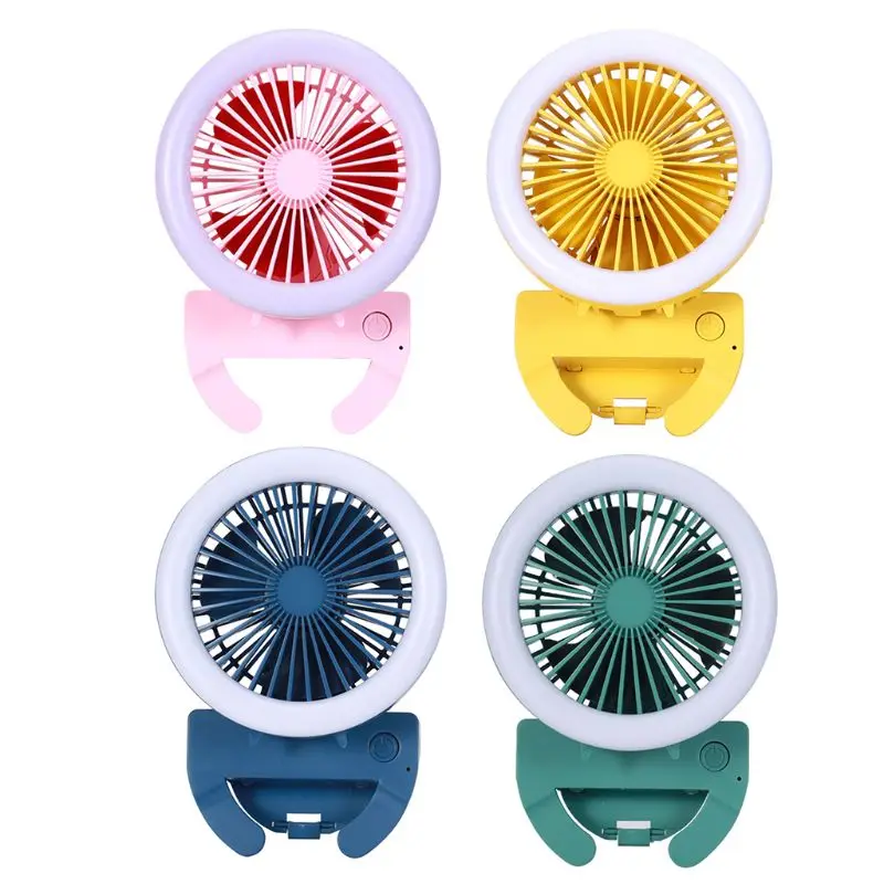 

Mini Portable Folding Fan Selfie Beauty Fill Light Fan Mobile Phone Clip Air Cooler with 3 Speed Adjustable for Home Office
