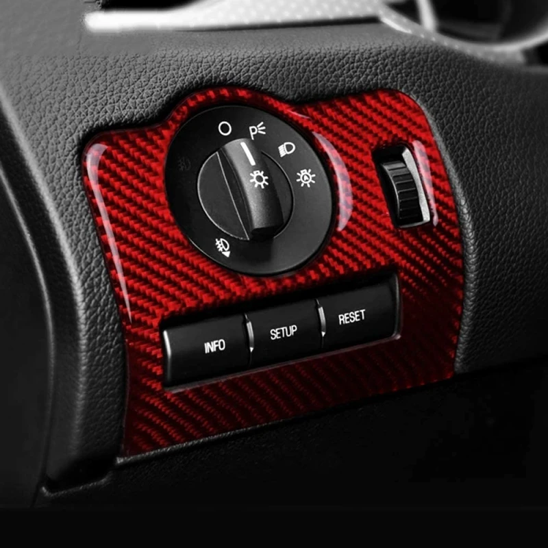 Headlamp Switch Button Decoration Cover Carbon Fiber Sticker Interior for Ford Mustang 2009-2013 | Автомобили и мотоциклы