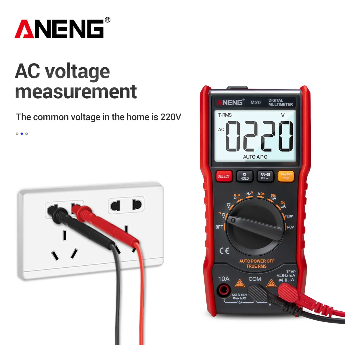 ANENG M20 мультиметр цифровой 6000 тестер multimeter щупы для мультиметра мультиметр esr meter токовые клещи транзистор тестер указатель напряжения транзисторов transistor tester вольтметр dc dc автомобильный
