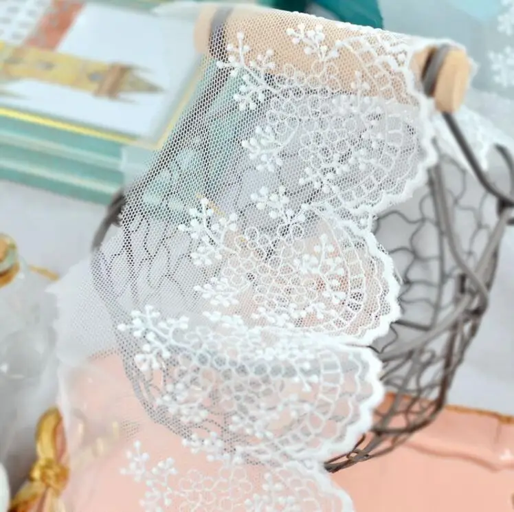 Кружевная тесьма с вышивкой из молочного шелка ширина 9 4 см 3 метра оптовая цена