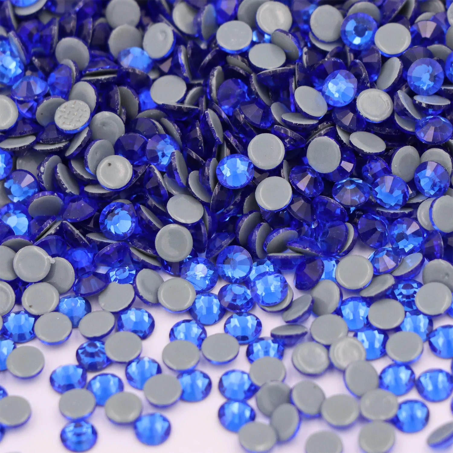 

High Quality DMC Sapphire / Dark Blue Iron On Rhinestones Hot Fix Strass Crystals Glass Stones Glitter Decoration Design