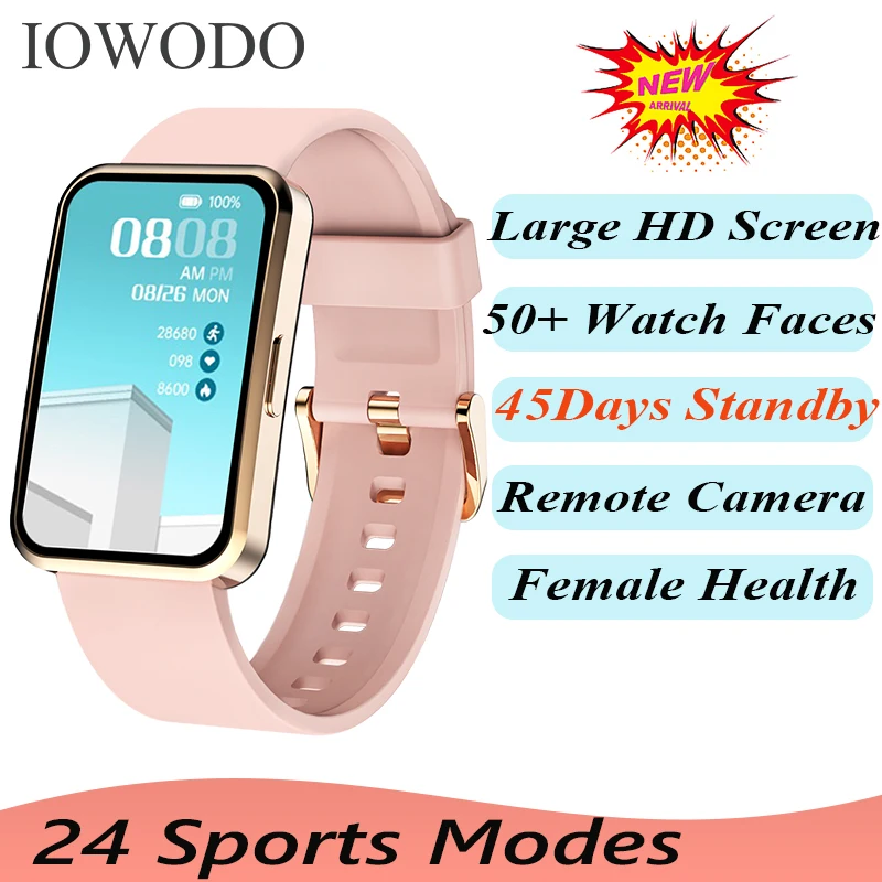 

IOWODO R5 New Smart Watch Men Women Heart Rate Monitor Waterproof Fitness Tracker Long Battery Life Sport Smart Watches Android