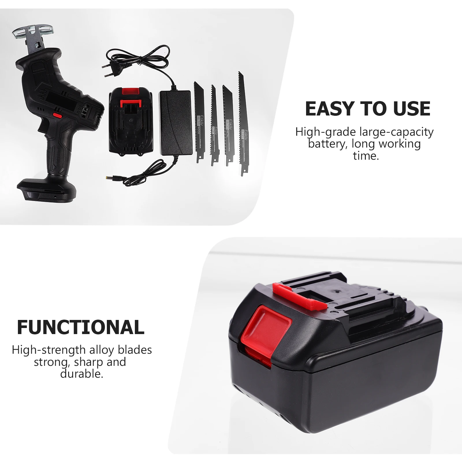

Cordless Electric Reciprocating Saw Variable Speed Metal Wood Cutting Tool Electric Saw Portable for Wood Metal Cutting Chainsaw