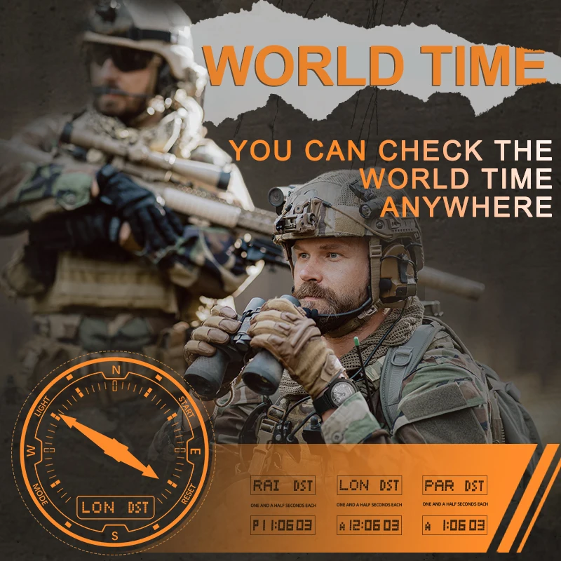 NORTH EDGE Men Solar Power Digital Watch Men's Outdoor Smart Watches Full Metal Waterproof 50M Compass Army Military Style Clock