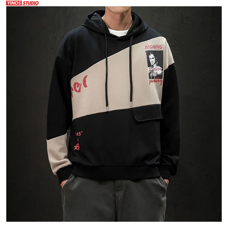 Прямая поставка Осенняя мужская Спортивная Толстовка большого размера Уличная