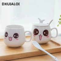modern simplicity creative ceramic mugs cute cartoon face expression water container lover coffee mugs travel cute cup gift