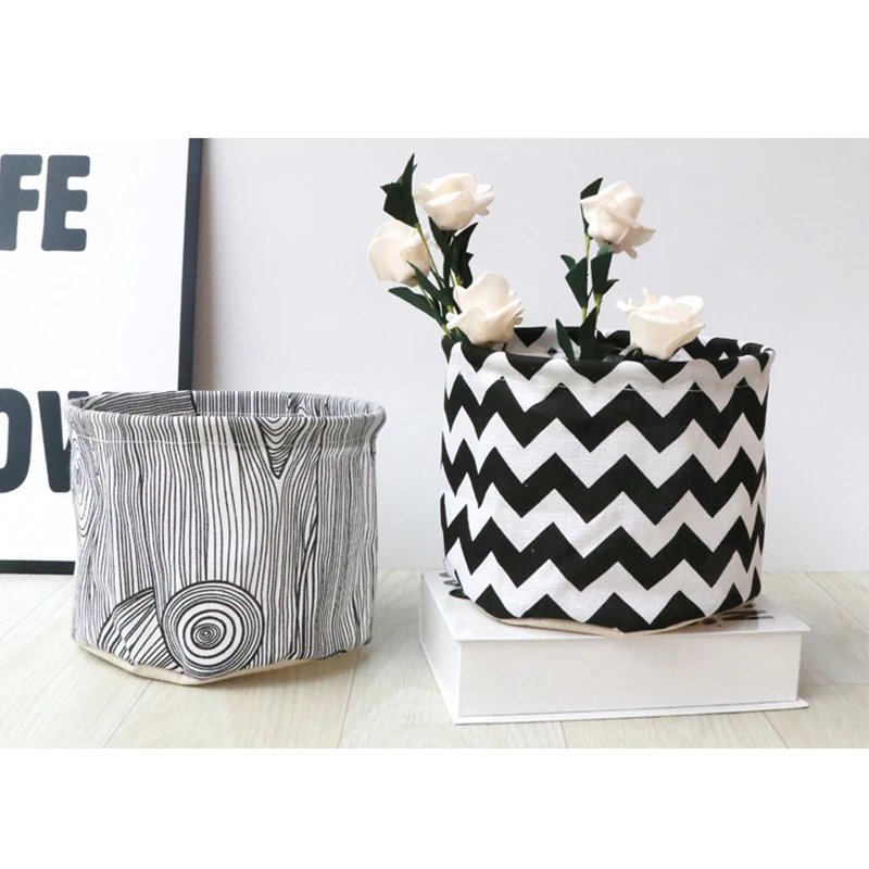 Cotton Linen Desktop Storage Basket Mini Cute Jewelry Scarf Socks Storage Bags Organizer 21X16CM