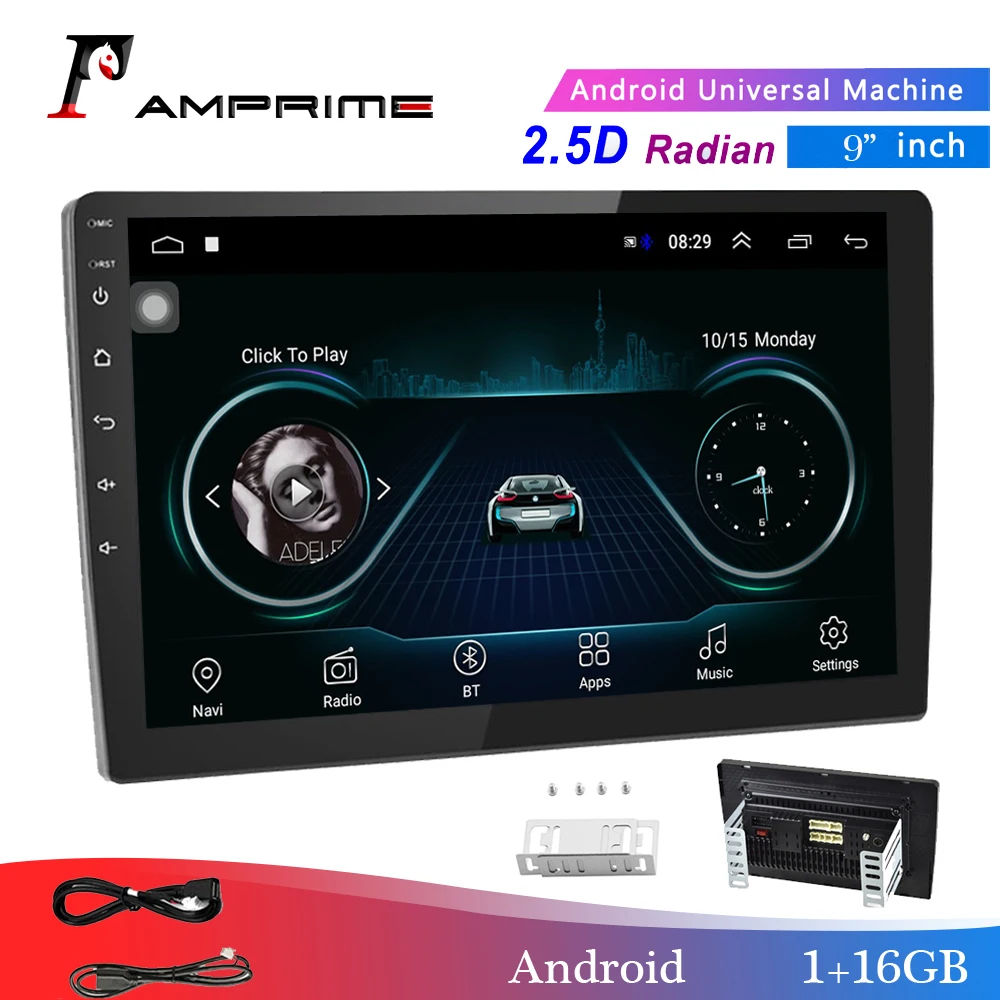 Автомагнитола AMPrime 2 Din с сенсорным экраном 9 дюймов Bluetooth SD/MP4/USB/AUX мультимедийный