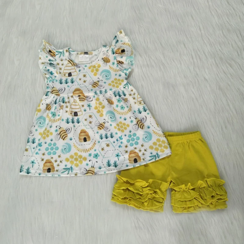 Модные подходящие шорты для девочек одежда из двух предметов детский летний