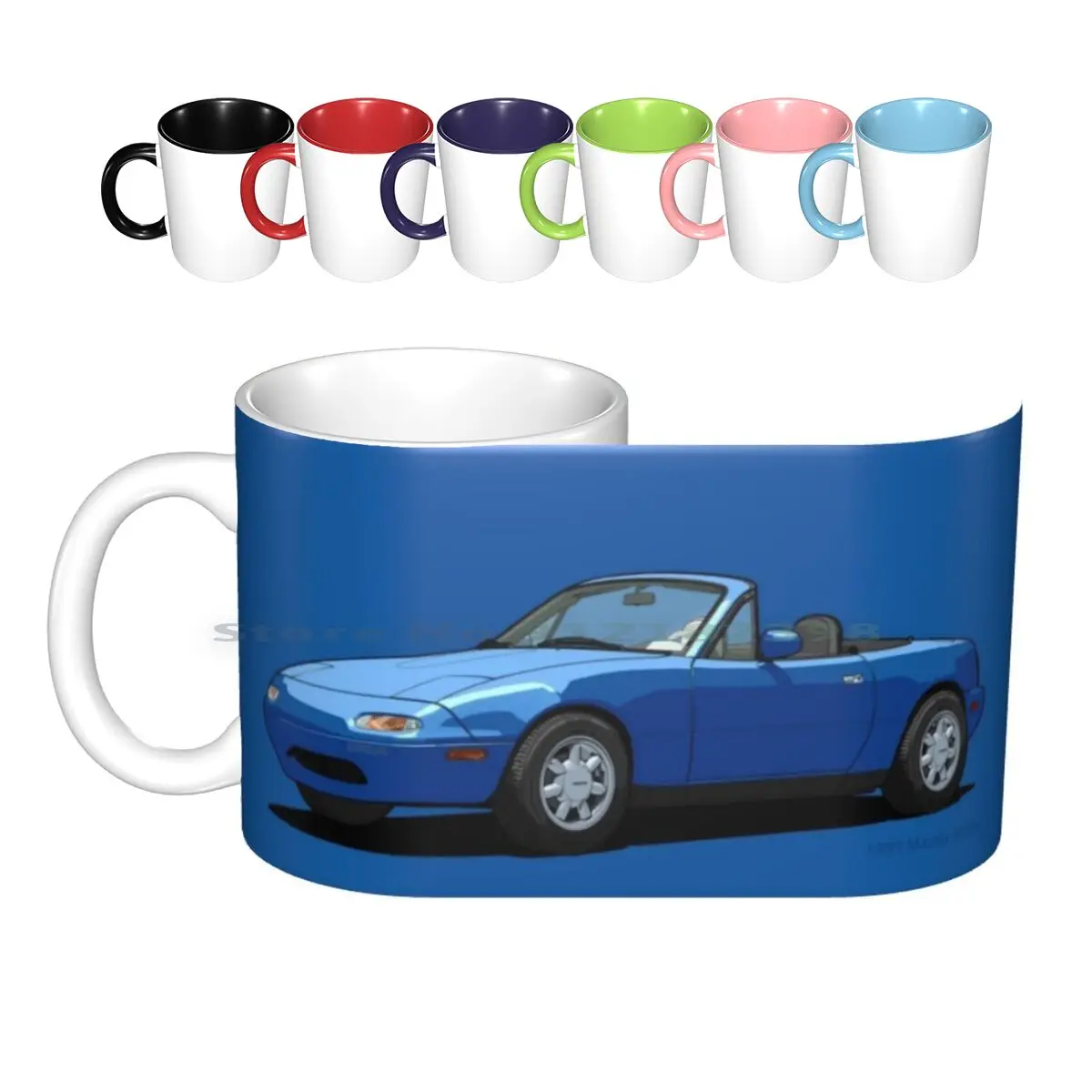 

Керамические синие кружки Mazda Mx-5 Miata Mariner, кофейные чашки, Кружка для молока и чая для Mazda Mx 5 1989, классические красные, красные, синие, синие, Uk ...