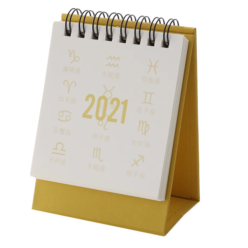 

2021 Twelve Constellation Series Mini Desk Calendar DIY Portable Desk Calendars Daily Schedule Planner 2020.07-2021.12