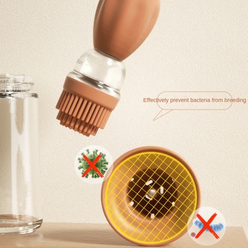Портативная стеклянная бутылка для масла с силиконовой щеточкой | Дом и сад