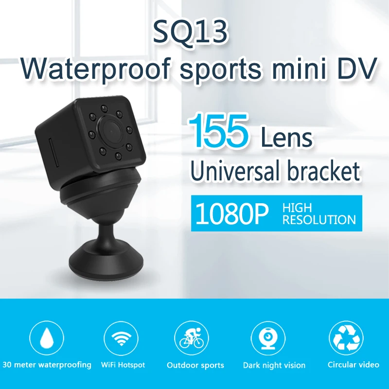 HD Wi Fi мини камера SQ13 1080P широкоугольная Водонепроницаемая видеокамера DVR