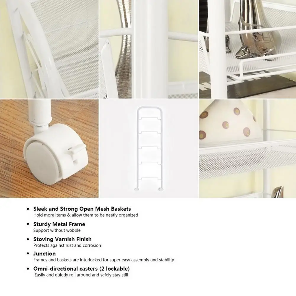 

Household Home Ivory White Fine Five-Layer Storage Car Living Room Bedroom