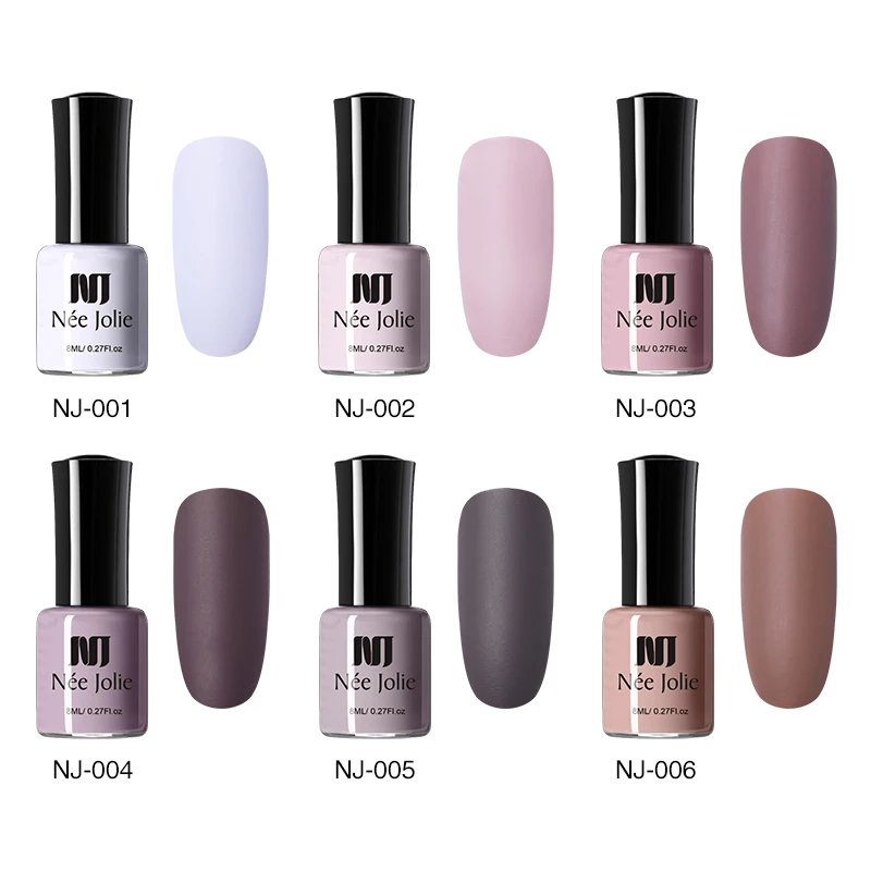 Матовый лак для ногтей NEE JOLIE 8 мл розовый черный фиолетовый дизайна аксессуары