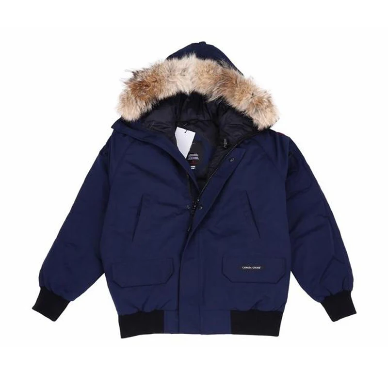 Classic Fashion Real Coyote Fur Winter Mens Canadian  Goose Down Jacket Outdoor Coat Wnd Waterproof
